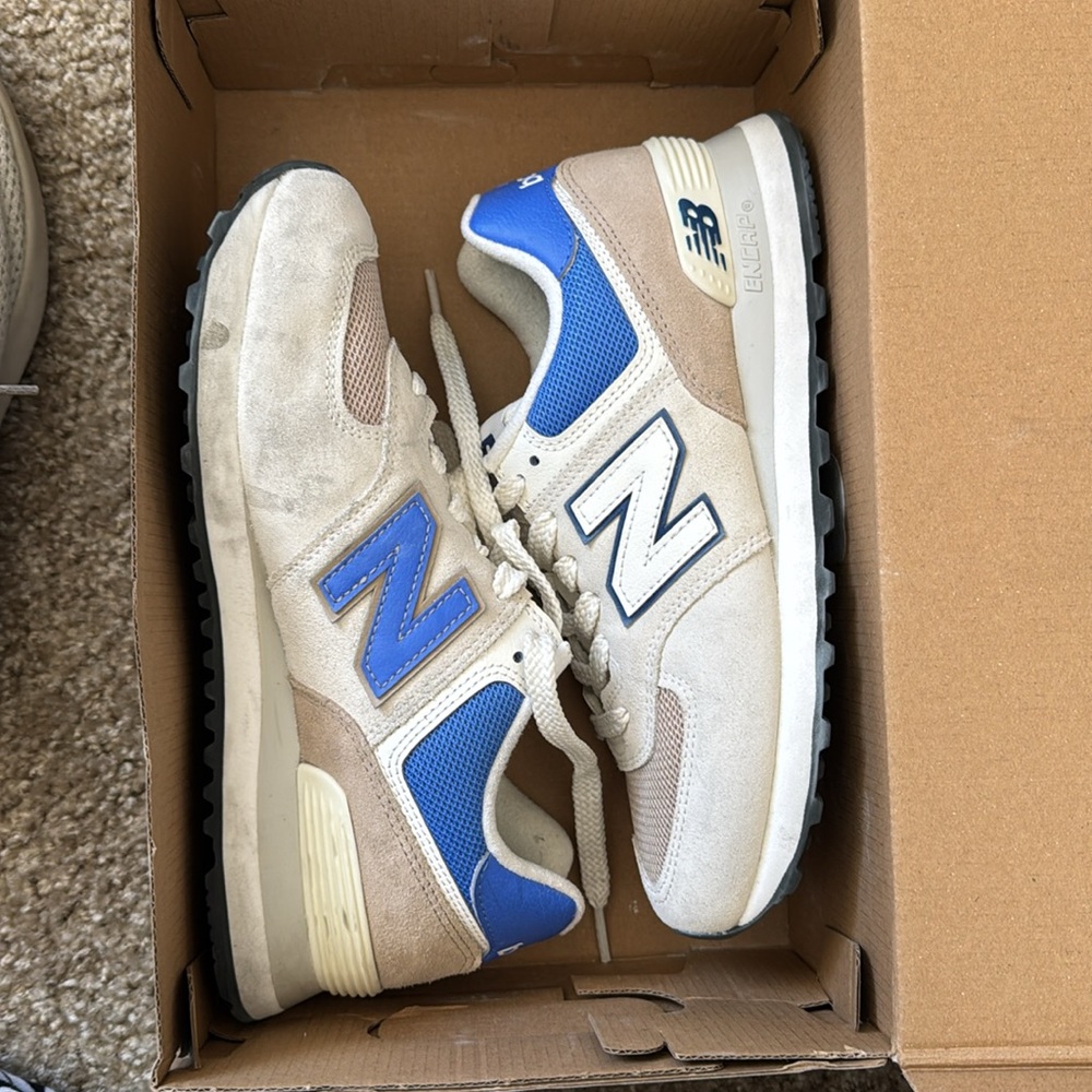 new balance 574 blue and grey